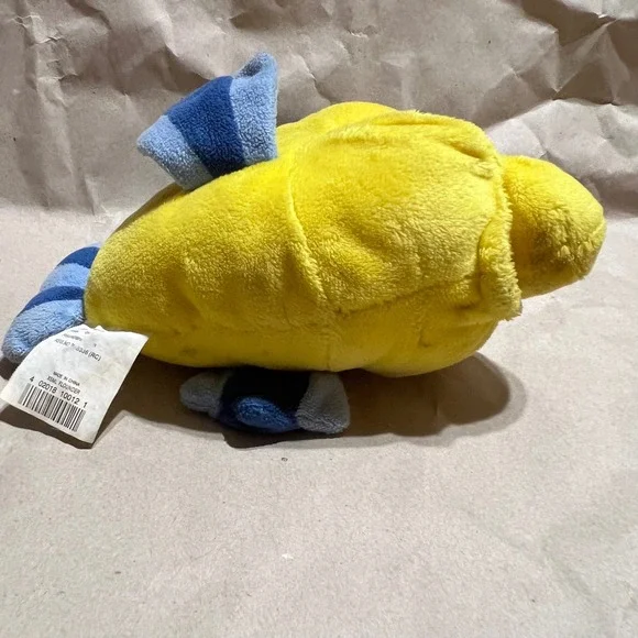 Disney Small Flounder Plush Yellow Blue The Little Mermaid Stuffed Animal 8" - Picture 6 of 6